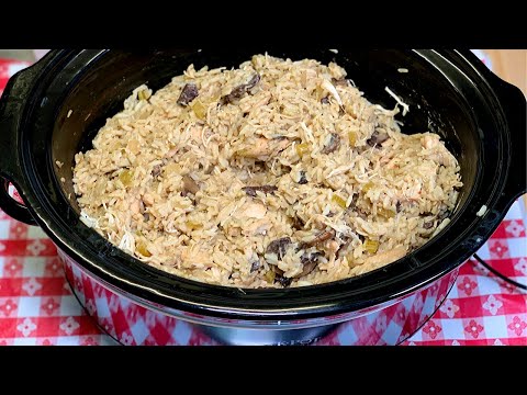 SLOW COOKER CHICKEN &amp; RICE | DUMP AND GO CROCK POT MEAL