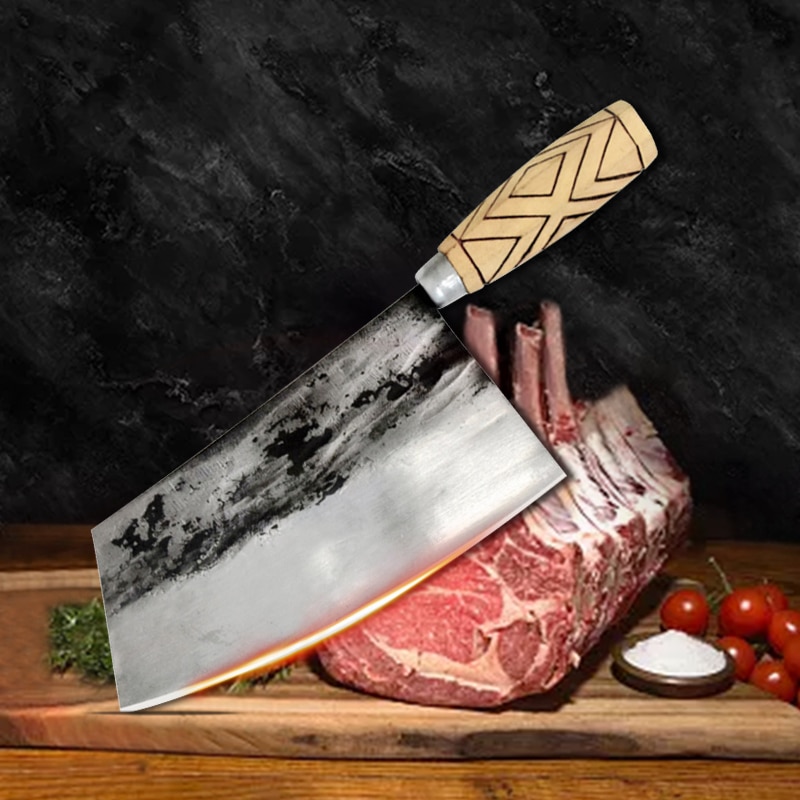8inch Kitchen Knives Appliances Meat Cleaver Accessories Tools Handmade Knife Chef Cooking Stainless Steel Knife