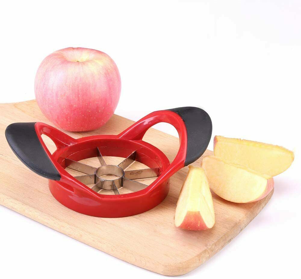 Apple Corer Slicer Fruit Cutter Divider 8 Stainless Steel Blades Non-Slip Handle