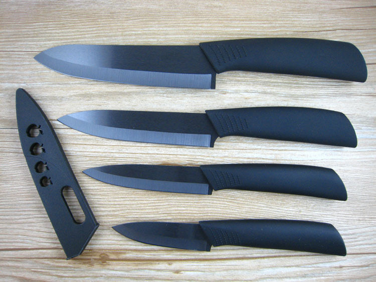 Blade Sharp Ceramic Knife Set Chef's Kitchen Knives 3"4"5"6"+Covers Black NEW