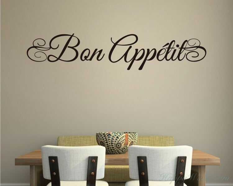 BON APPETIT Kitchen Cafe Home Wall Art Decal Quote Decor Words Lettering Design
