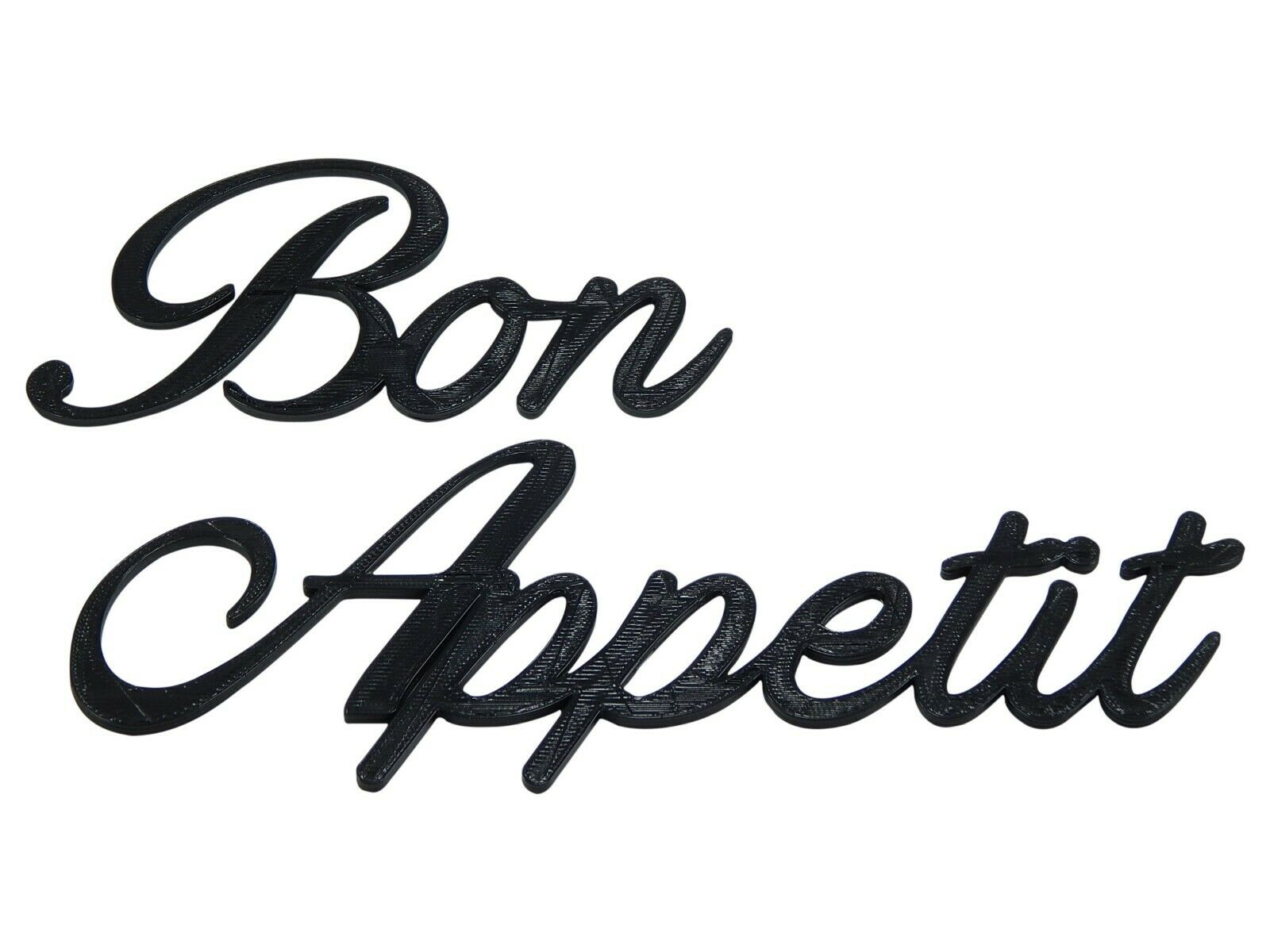 Bon Appetit Word Art Sign Decal Kitchen Wall Hanging Cursive Script Typography
