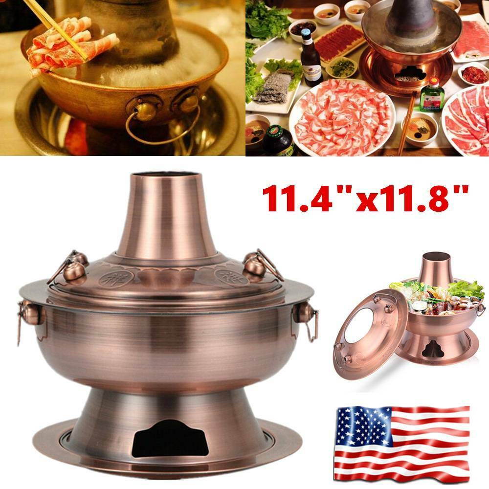 Chinese Hot pot Tranditional Home Camping Charcoal Stainless Steel Easy to Clean