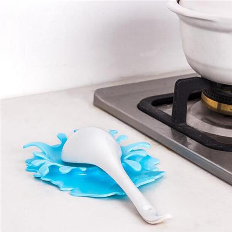 Cooking Tools Kitchen Silicone/PP Spoon Rest Utensil Spatula Holder Heat Resistant Storage Shelves 3 Colors