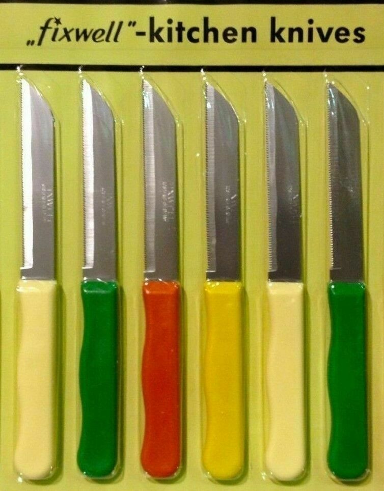 FIXWELL Stainless Steel Knife Set Assorted Color Multi-purpose Usage Set Of 6 Pc