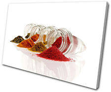 Food Kitchen Kitchen Spices Jars SINGLE CANVAS WALL ART Picture Print VA