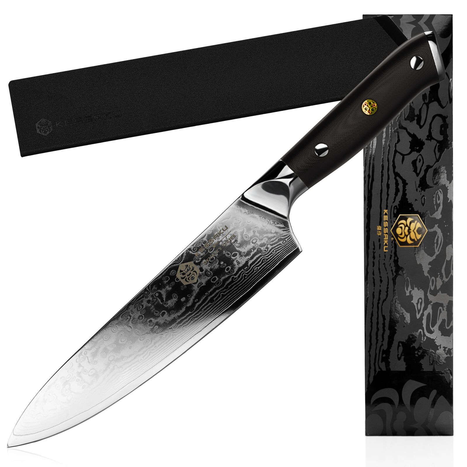 Kessaku 8" Chef Knife Dynasty 67-Layer Japanese Damascus Stainless Steel
