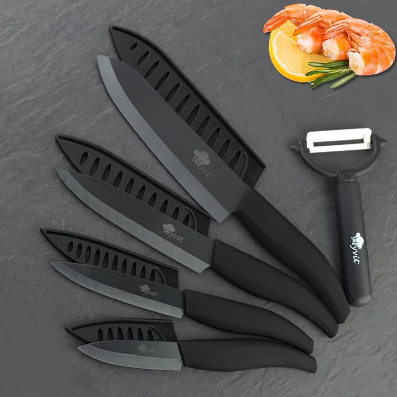 Kitchen Knives cook set Ceramic Knives Cook set 3 4 5 6 inch Zirconia Ceramic Black Blade Cooking Paring Fruit Chef Knives
