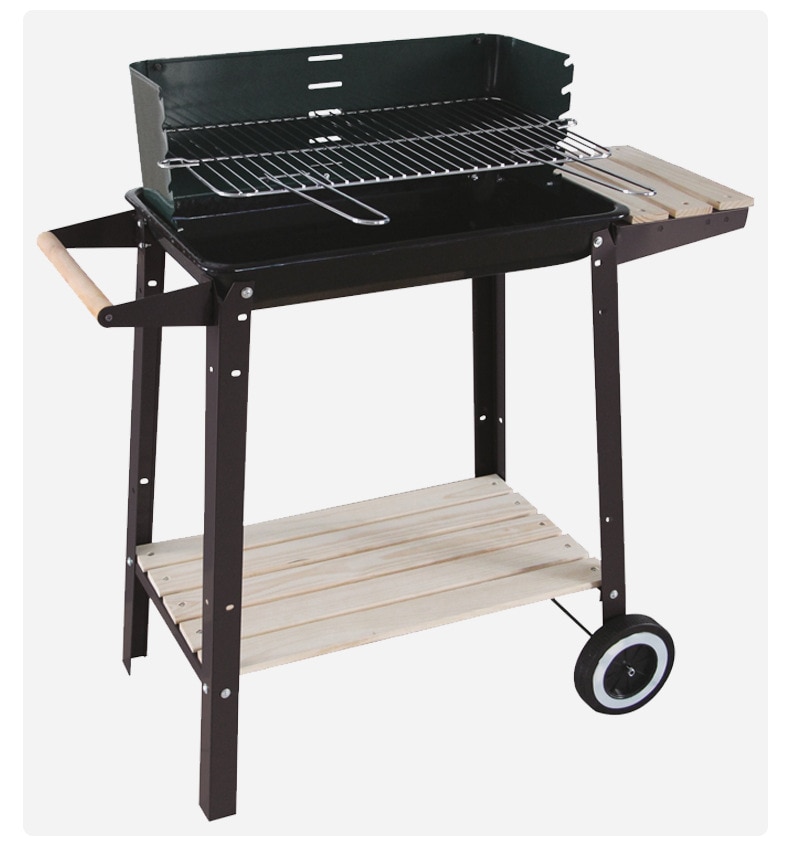 Movable, multifunctional, hand push, barbecue grill, household barbecue grill, grill trolley outdoor BBQ grill