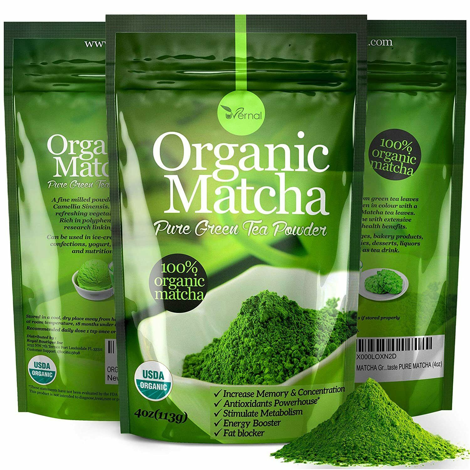 Organic Matcha Green Tea Powder 100% Pure Matcha 4oz
