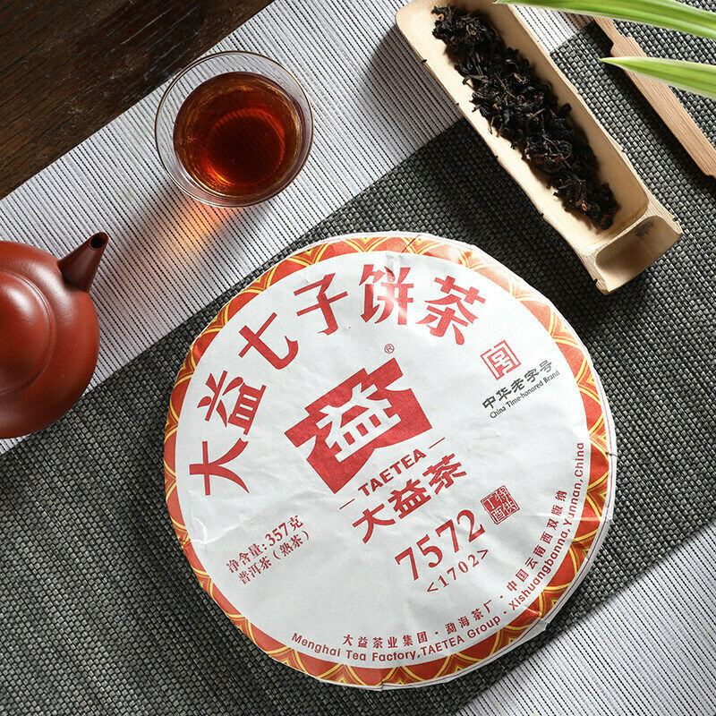 Original TAETEA 7572 Puerh * 2017 Yunnan Menghai Dayi Ripe Pu'er Tea 357g 1702