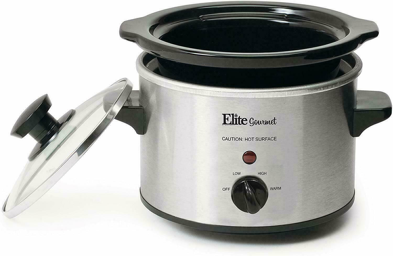 Small Slow Cooker Stainless Steel Crock Pot Mini Kitchen Appliance Portable New
