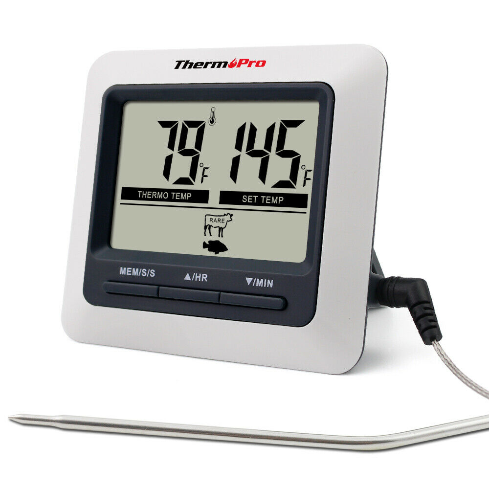 ThermoPro Digital Meat Cooking Thermometer & Timer Alarm for BBQ Food Oven Grill
