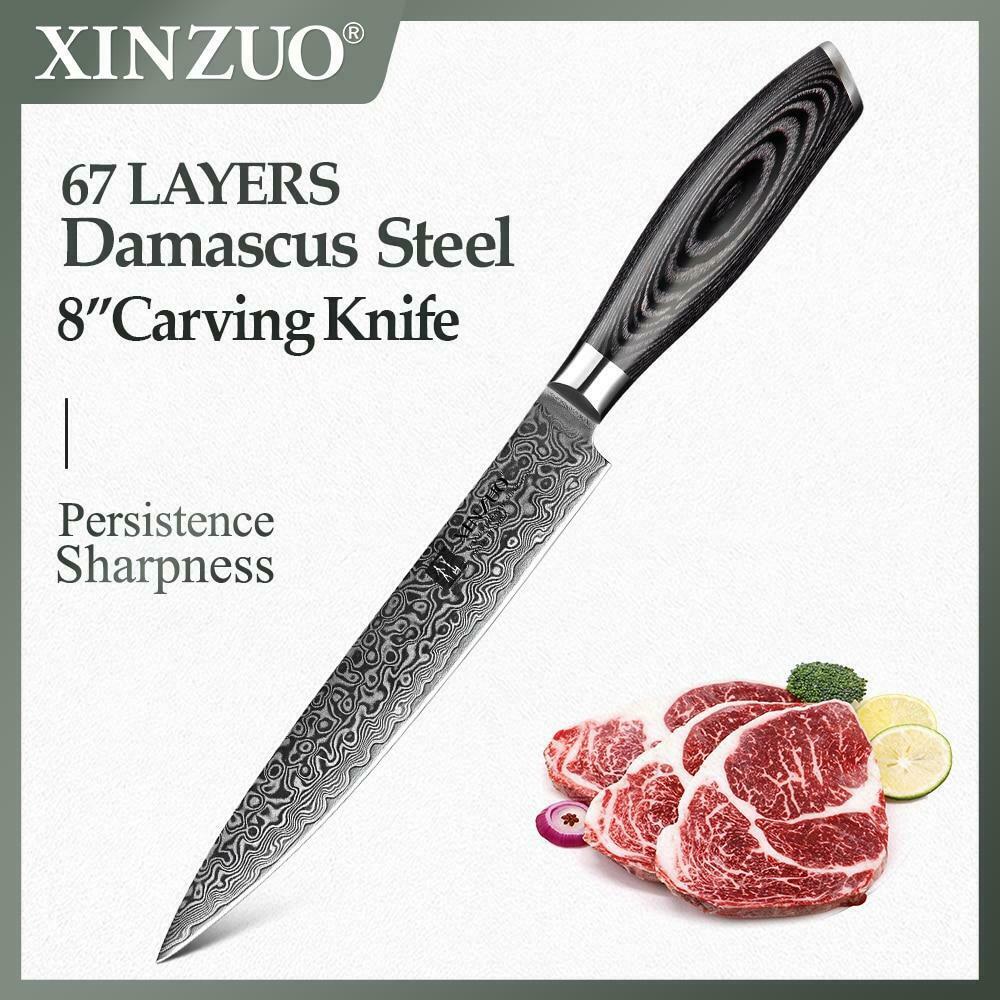 XINZUO 8" inch Cleaver Knife German Damascus Stainless Steel Kitchen Chef's