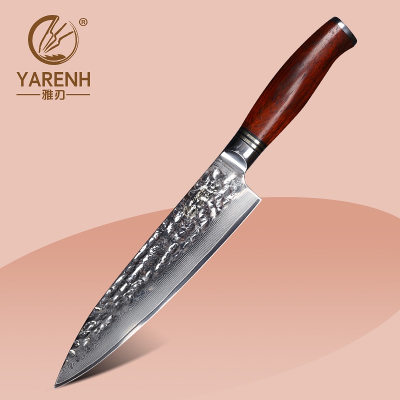 YARENH 8 Inch Chef Knife Japanese Damascus Stainless Steel 73 Layers Professional High Carbon Kitchen Knives Sharp Cooking Tools