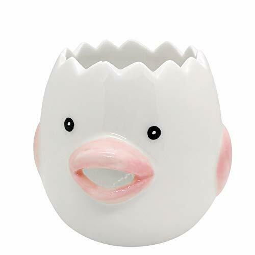 Elllsang Ceramic Egg Yolk and Egg White Separator, Creative Cartoon Egg Pink