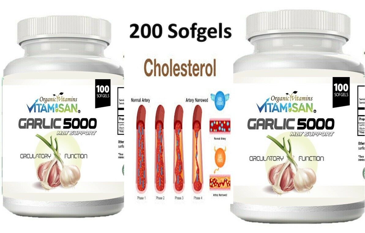 GARLIC EXTRACT 5000Mg CHOLESTEROL HEALTH ANTIOXIDANT SUPPLEMENT 200 PILL gel