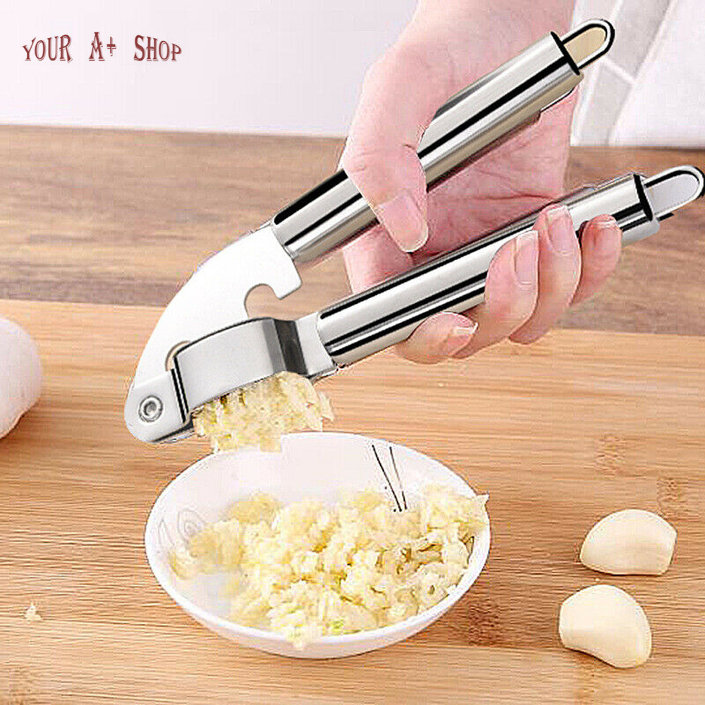 Garlic Press Crusher Squeezer Masher Mincer Stainless Steel Manual Kitchen Tool