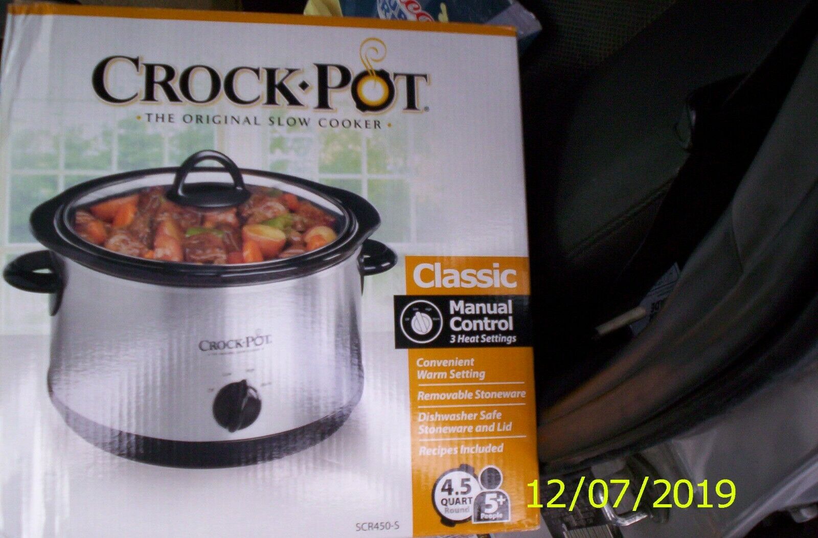 New! Crock-Pot * The Original Slow Cooker * Classic 4.5Qt Model SCR450-S