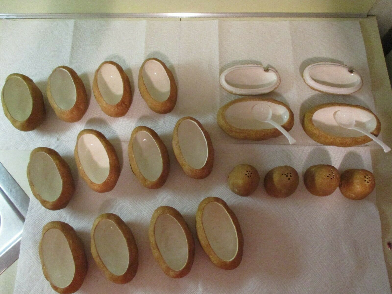 Vintage Japan Enesco Ceramic Baked Potato Single Serve Bowls/ Dishes Entire Set
