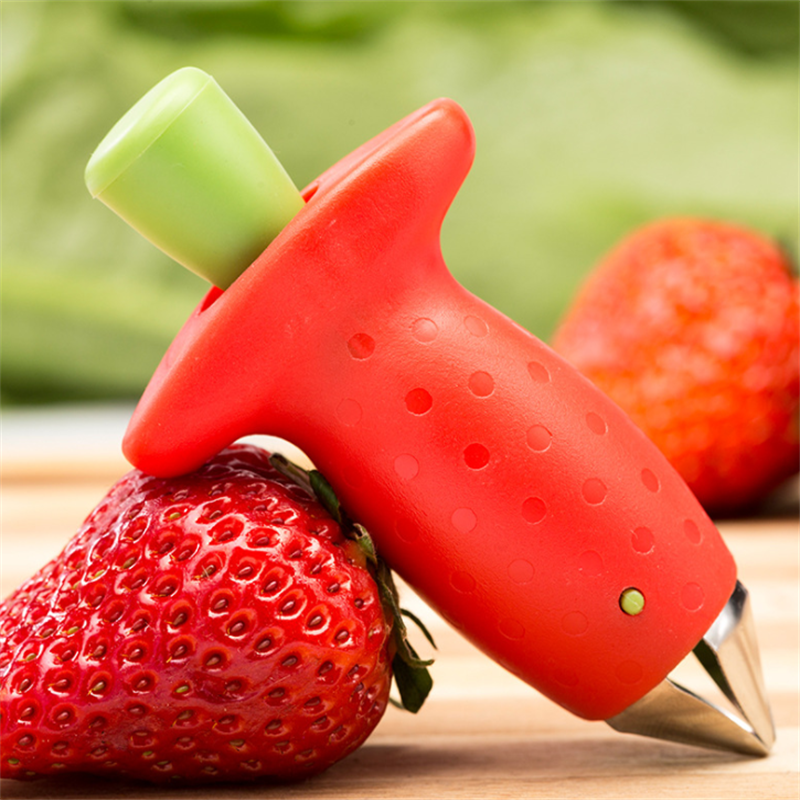 1pcs Kitchen Fruit Gadget Tools Strawberry Slicer Cutter Strawberry Corer Strawberry Huller Leaf Stem Remover