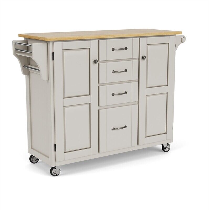 Homestyles Create-a-Cart Wood Kitchen Cart in Off-White